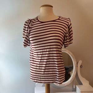 42. 💜Green Envelope Fitted Ribbed T-Shirt Red and White